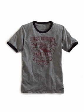 Tin Haul Unisex Rompin Stompin Barn Dance Grey 100% Cotton S/S T-Shirt Boho chic Thermoregulating Fabric