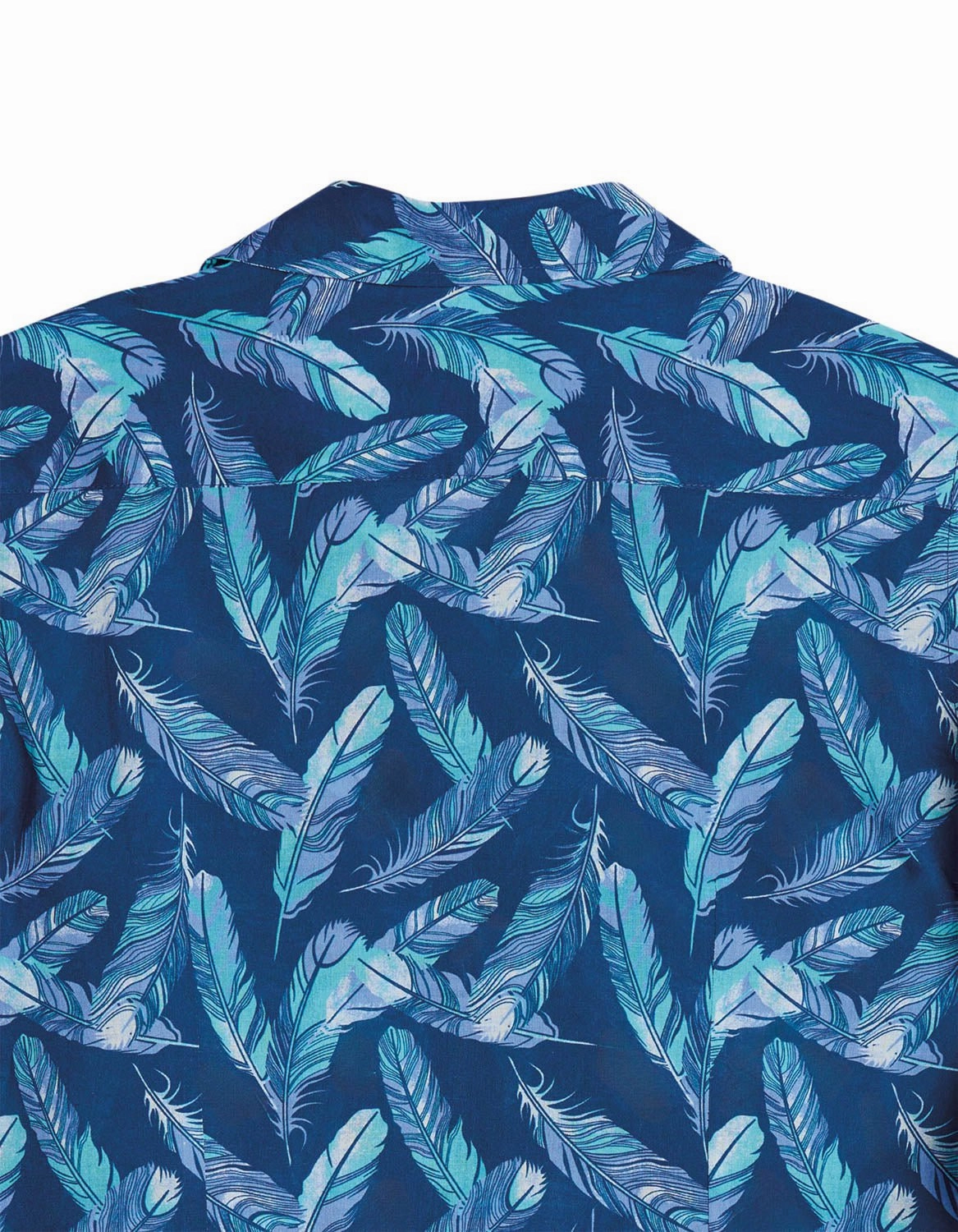 Tin Haul Womens 2492 Feathers Print Blue 100% Cotton L/S Shirt Compact Fold Design