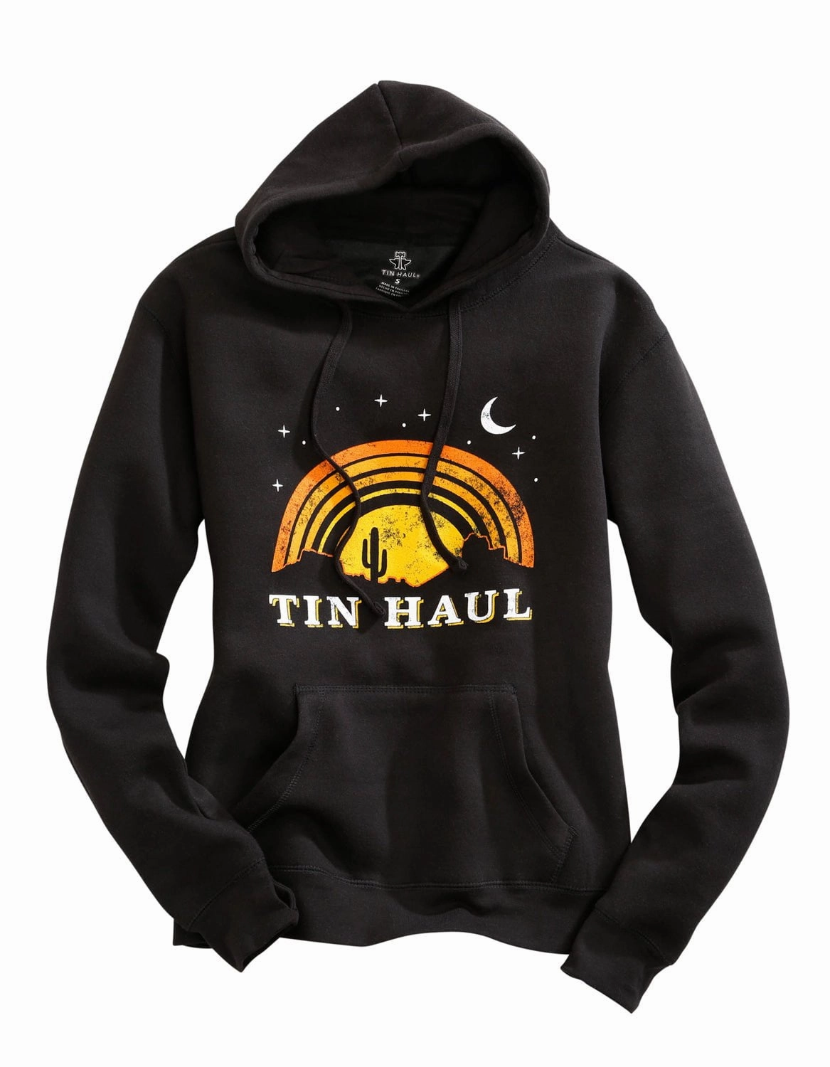 Natural Fiber Blend Tin Haul Womens Black Cotton Blend Under the Nite Sky Hoodie