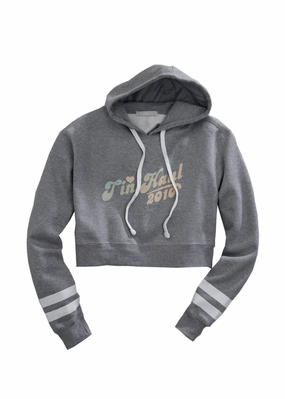 Timeless Layering Tin Haul Womens Grey Cotton Blend Bubble Letters Heart Hoodie