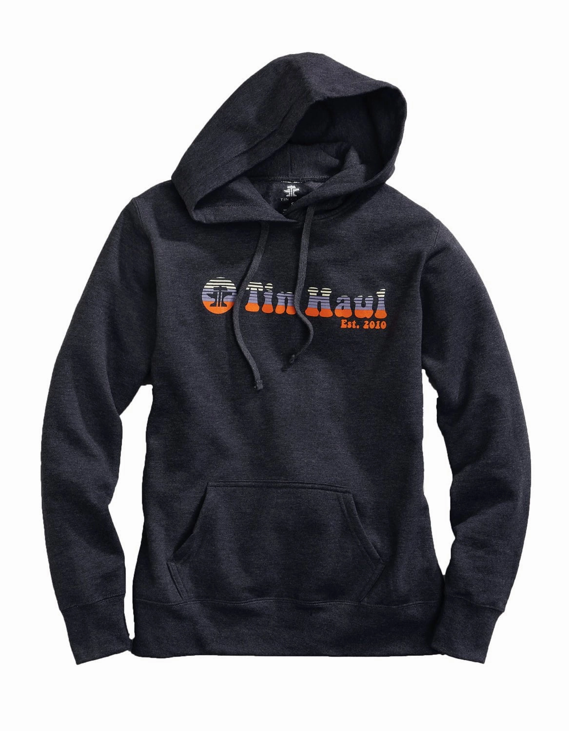 Soft and Stylish Machine washable Tin Haul Womens Grey Cotton Blend Sliced Art Logo Hoodie