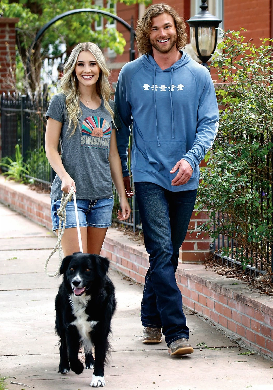 Tin Haul Womens Hello Sunshine Serape Grey Poly/Rayon S/S T-Shirt Durable Texture Midweight Textile