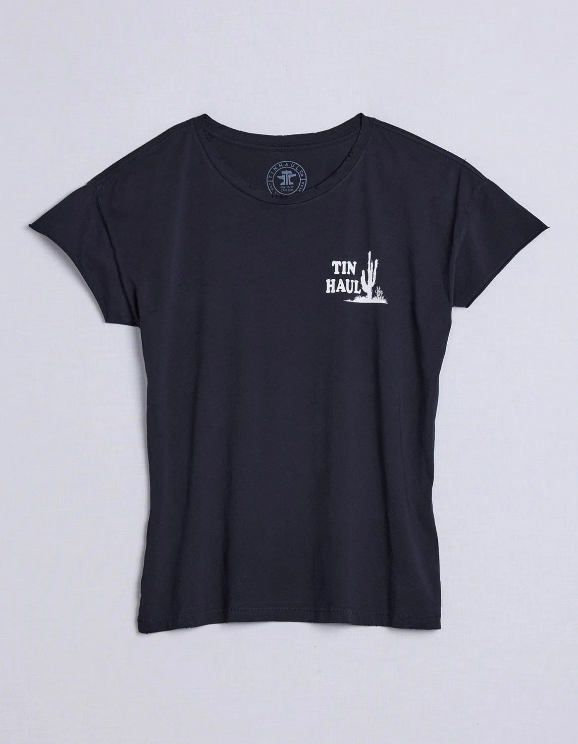 Youth fashion Gym Companion Tin Haul Womens Left Chest Cactus Vintage Black 100% Cotton S/S T-Shirt