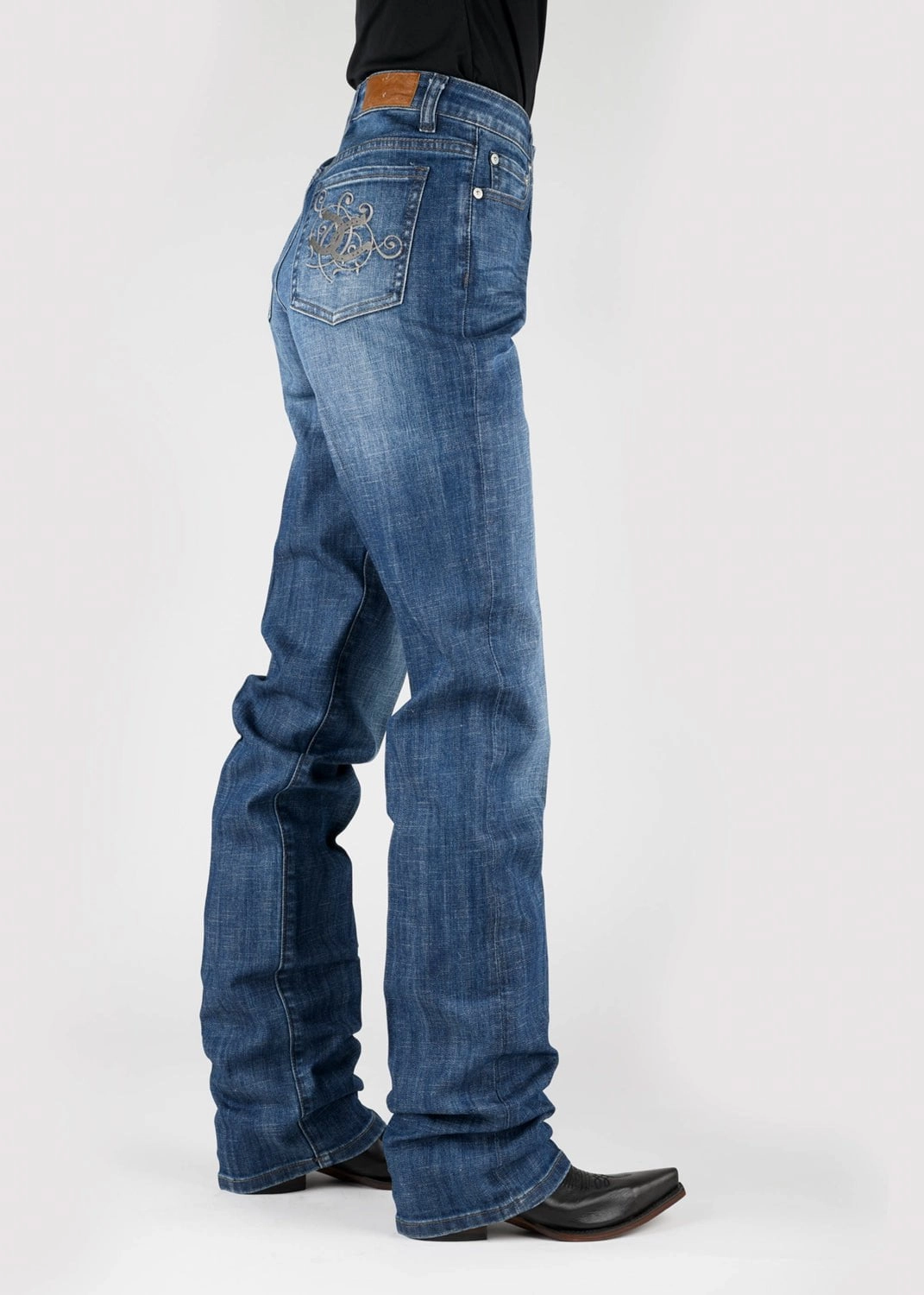 Tin Haul Womens Rachel Double Horseshoe Blue Cotton Blend Jeans Traveler Gear Luxury Urban Ready