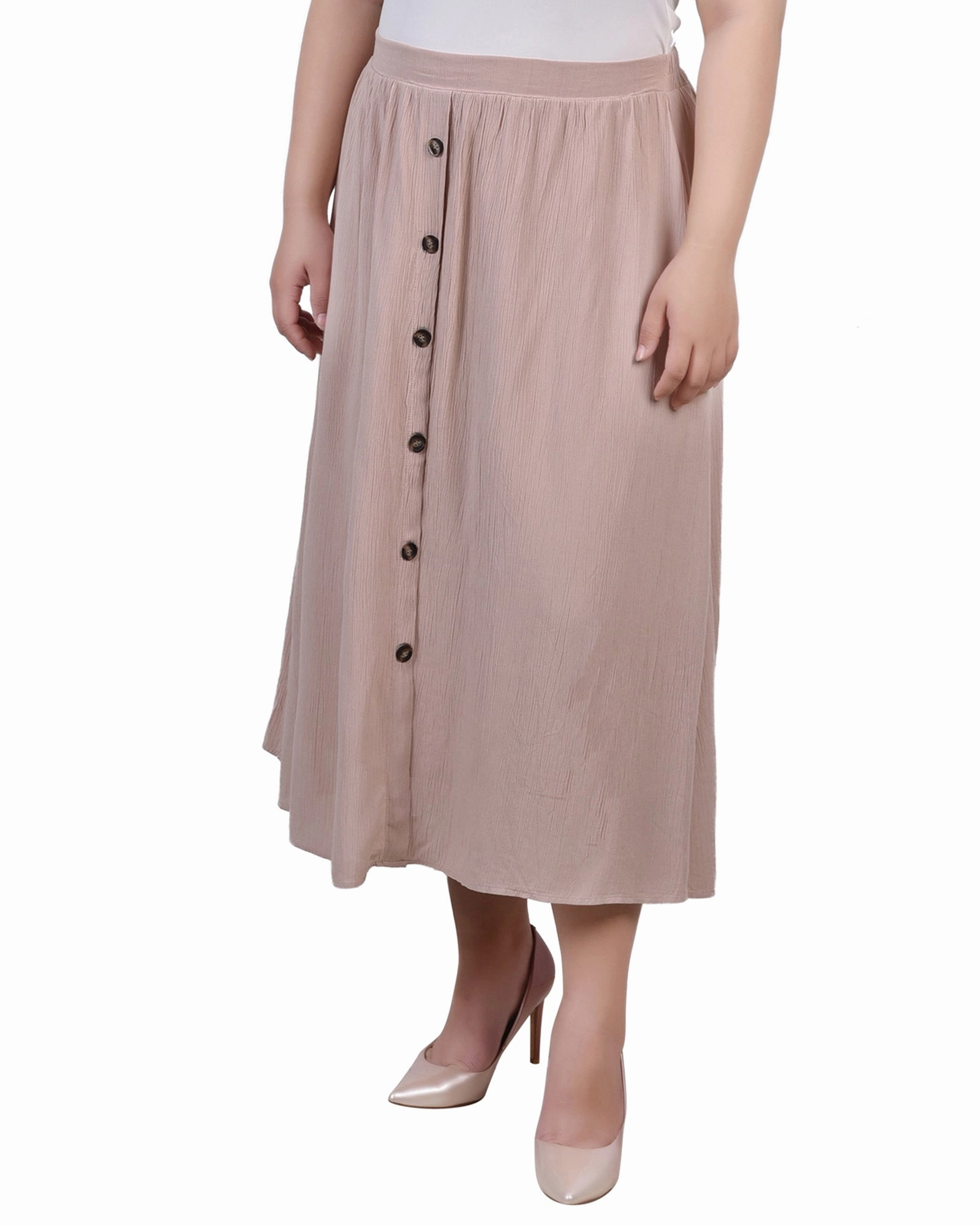 Work Flex Plus Size Knee Length A Line Skirt