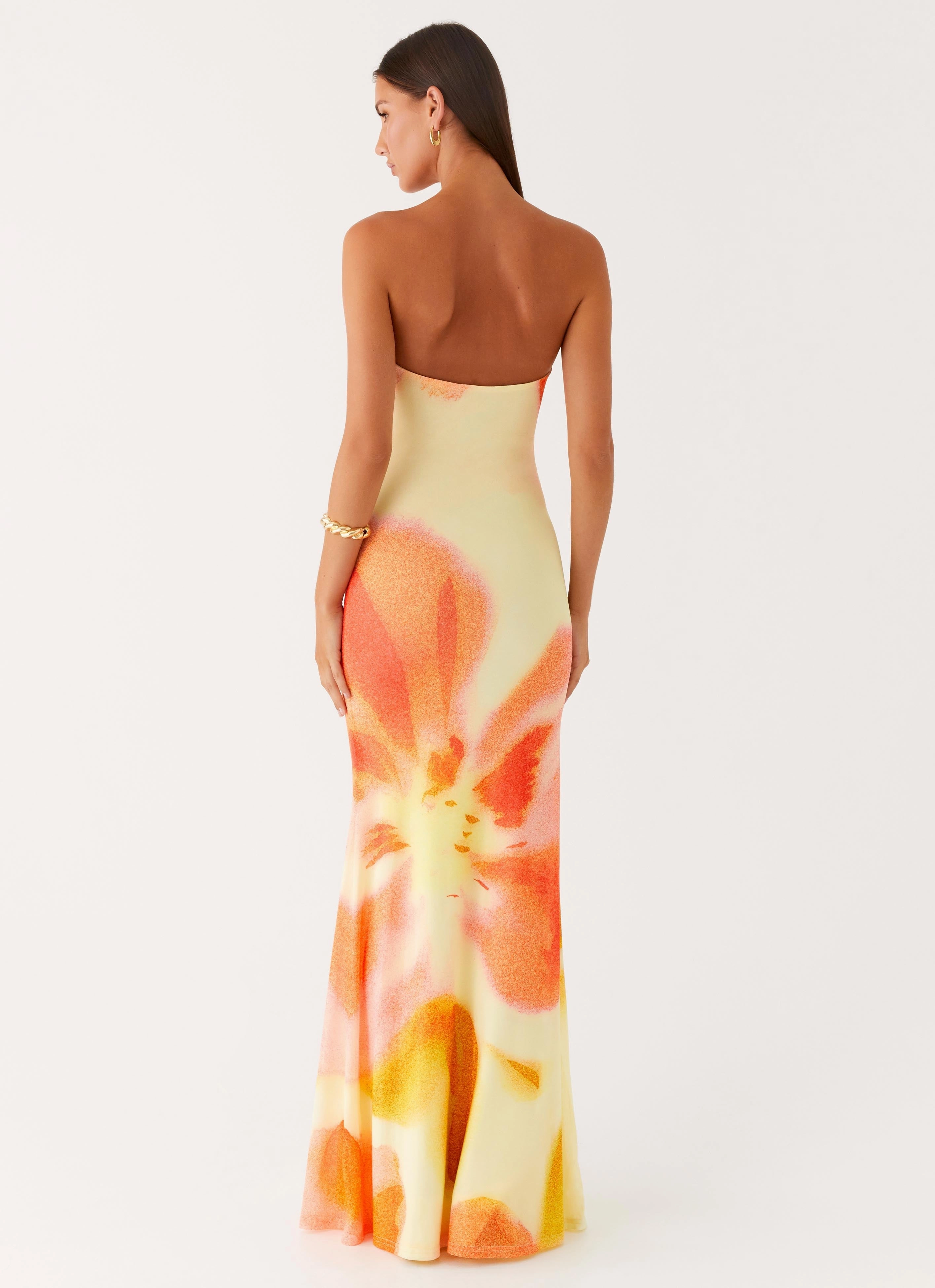 Iroha Strapless Maxi Dress - Mimosa Blossom Simple yet chic gown Recycled-Material