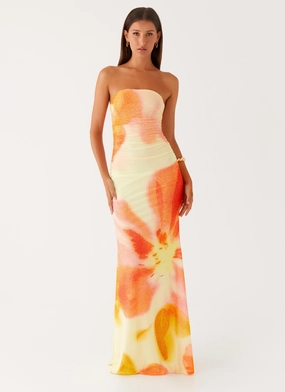 Iroha Strapless Maxi Dress - Mimosa Blossom Sister Charm