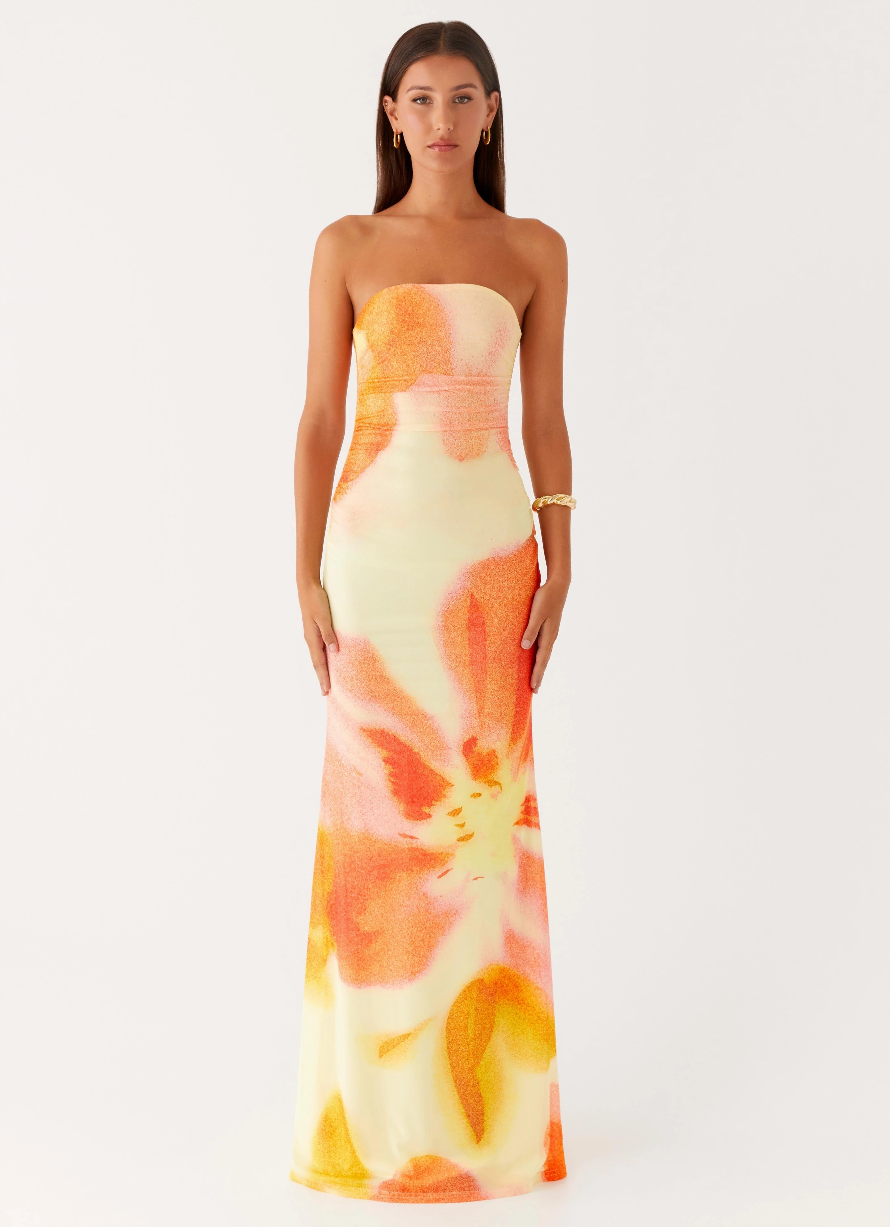 Formal Look Tailored-fit Iroha Strapless Maxi Dress - Mimosa Blossom