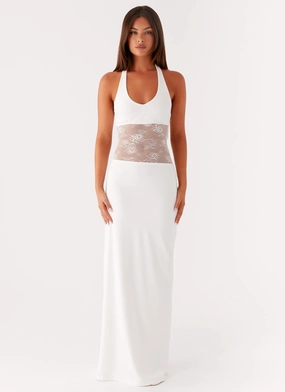 Main Focus Maxi Dress - White Perfect For Work Layered Comfort