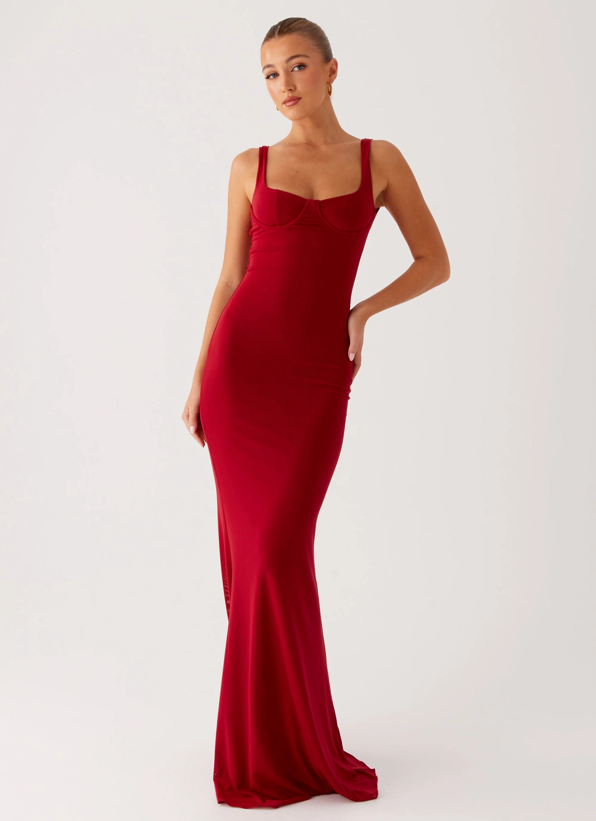 Photo Bright Calm Fit Safiya Maxi Dress - Maroon