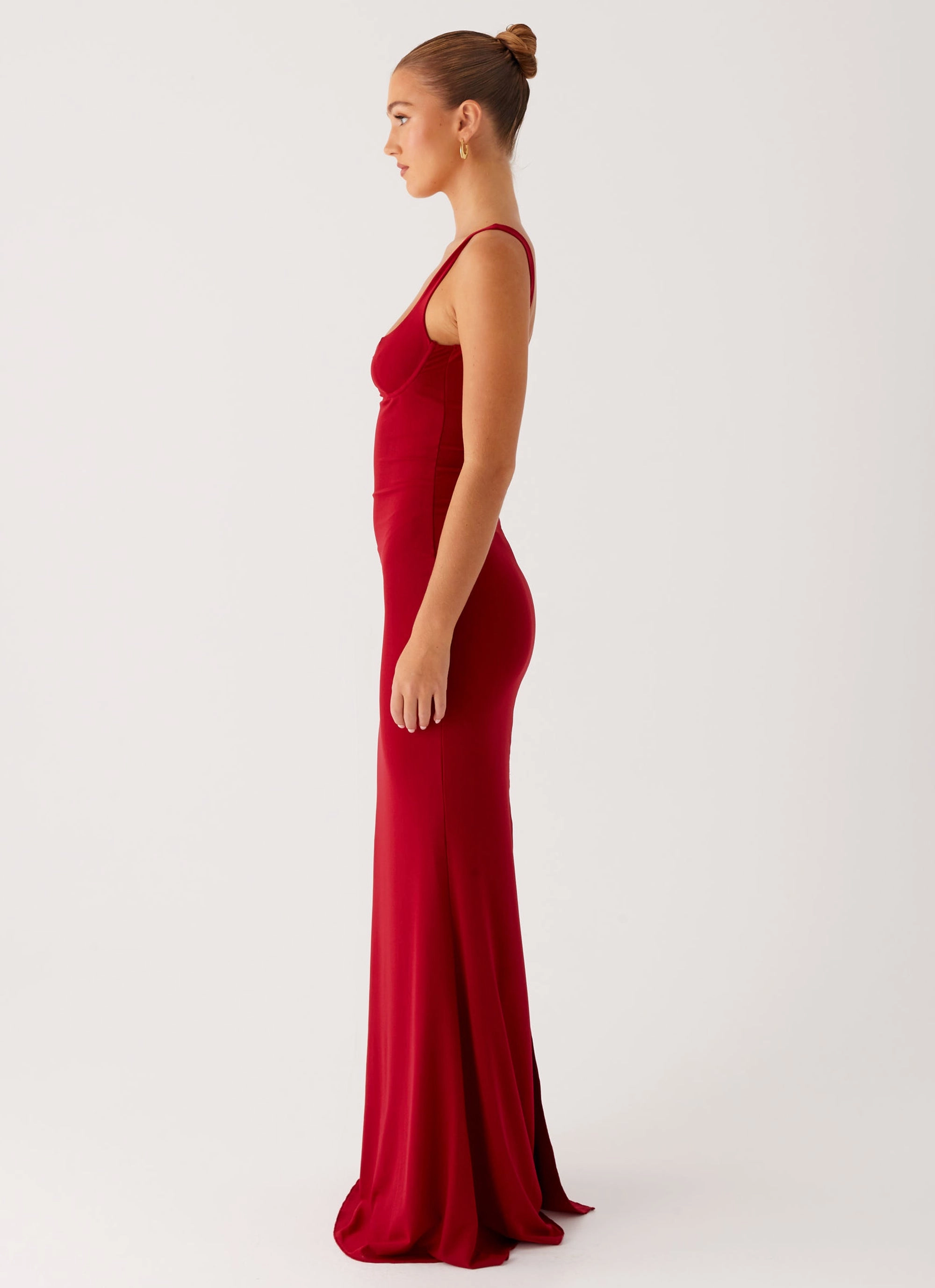 Safiya Maxi Dress - Maroon Organic-Fabric