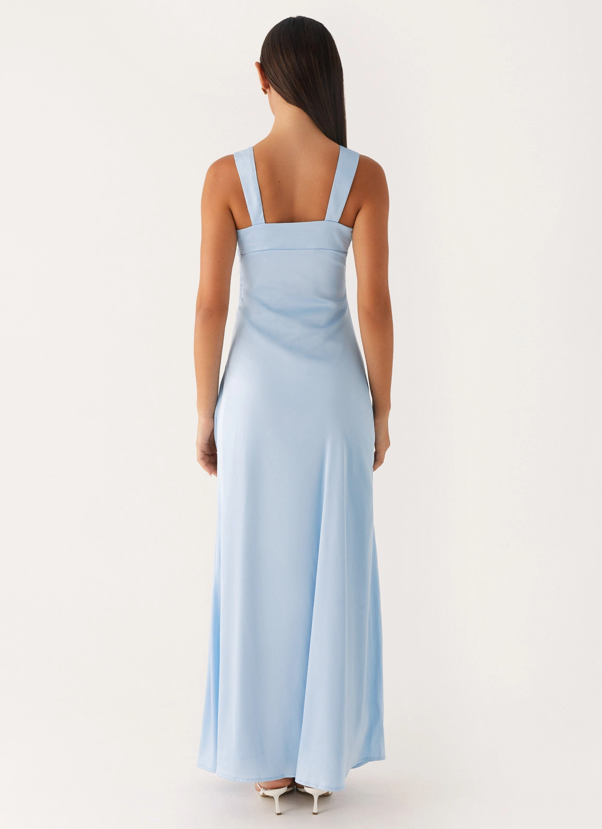 Light Fabrication Odette Satin Maxi Dress - Blue