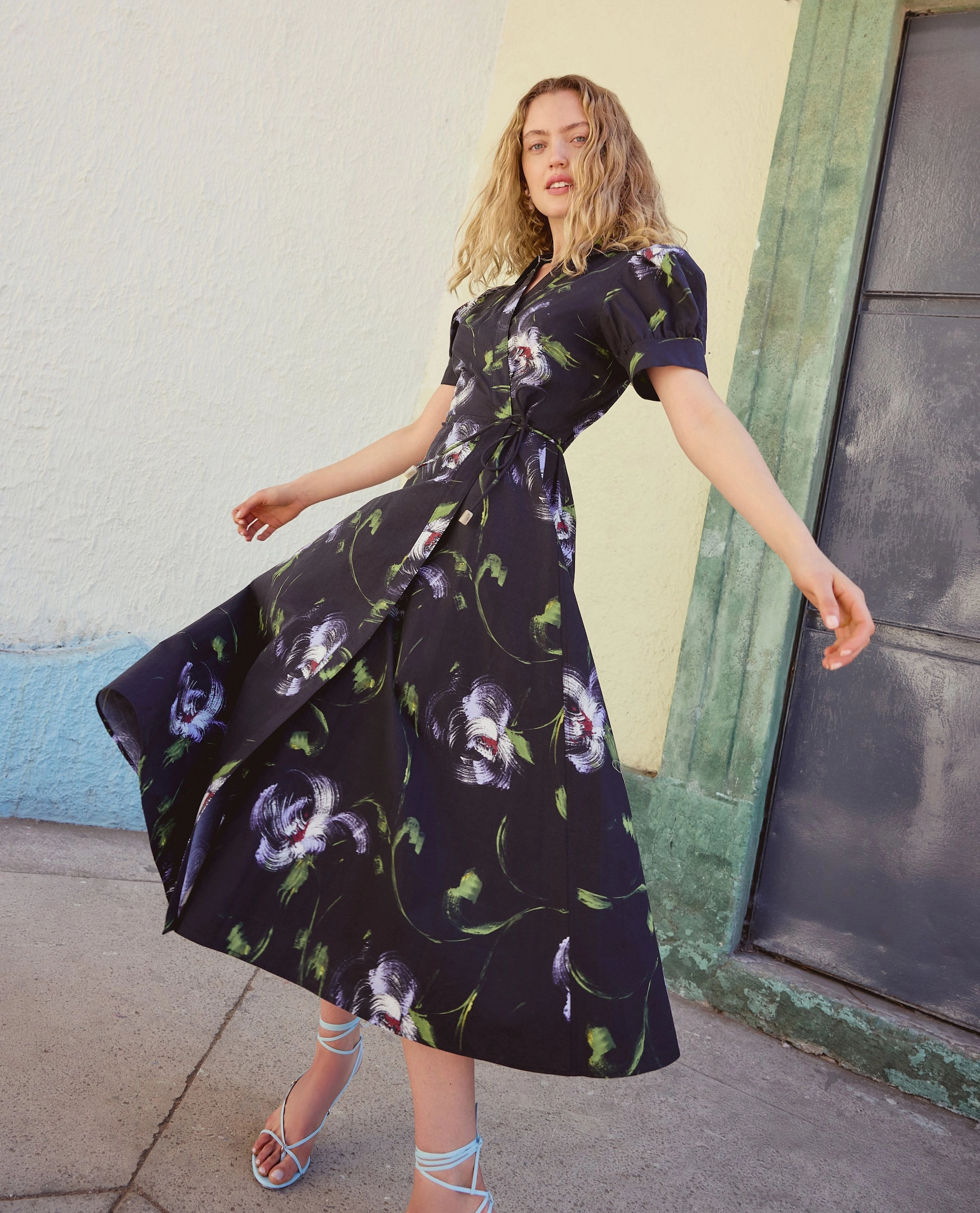 Short Sleeve Midi Shivon Dress Breathable-Lining