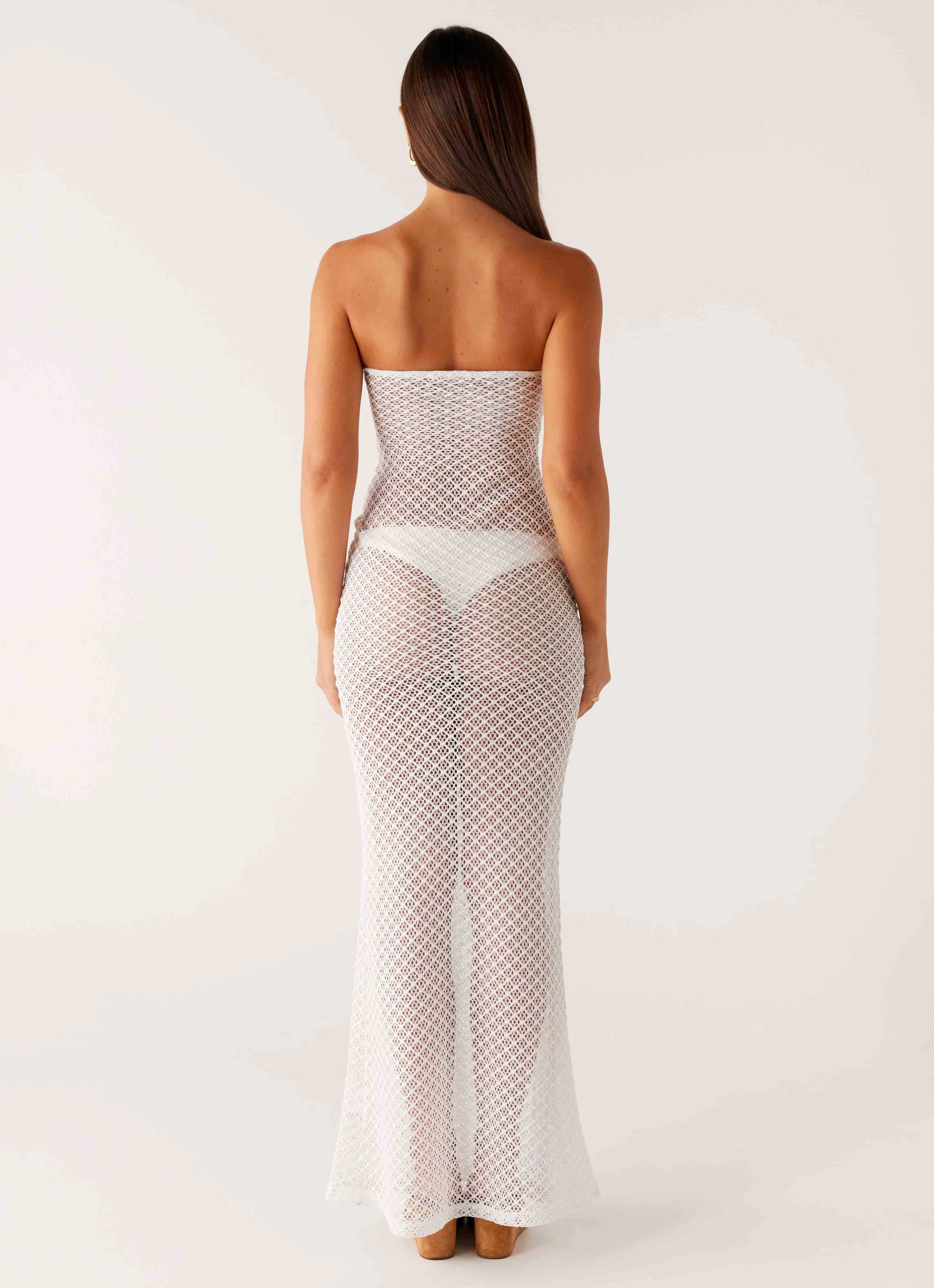 Smart touch Smart Design Showcase Crochet Maxi Dress - Ivory