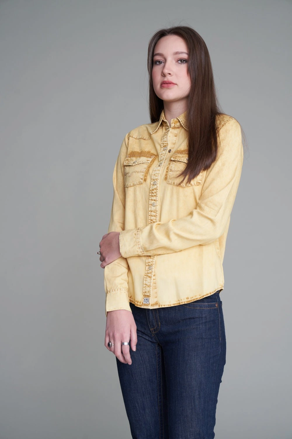 Minimalist Style Kimes Ranch Womens KC Gold 100% Tencel L/S Shirt