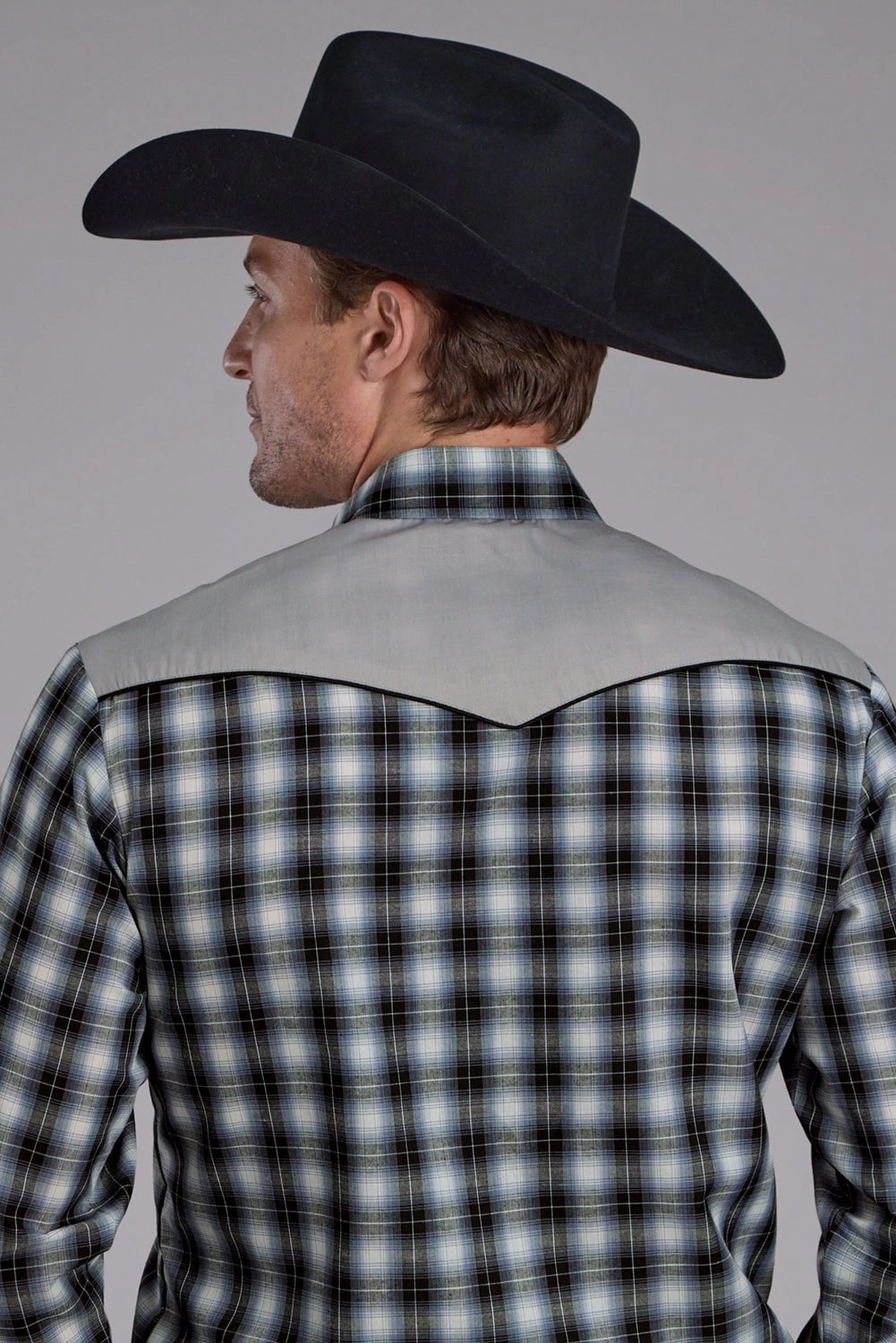 Neutral Tone Roper Mens 2407 Fancy Floral Black Cotton Blend L/S Shirt