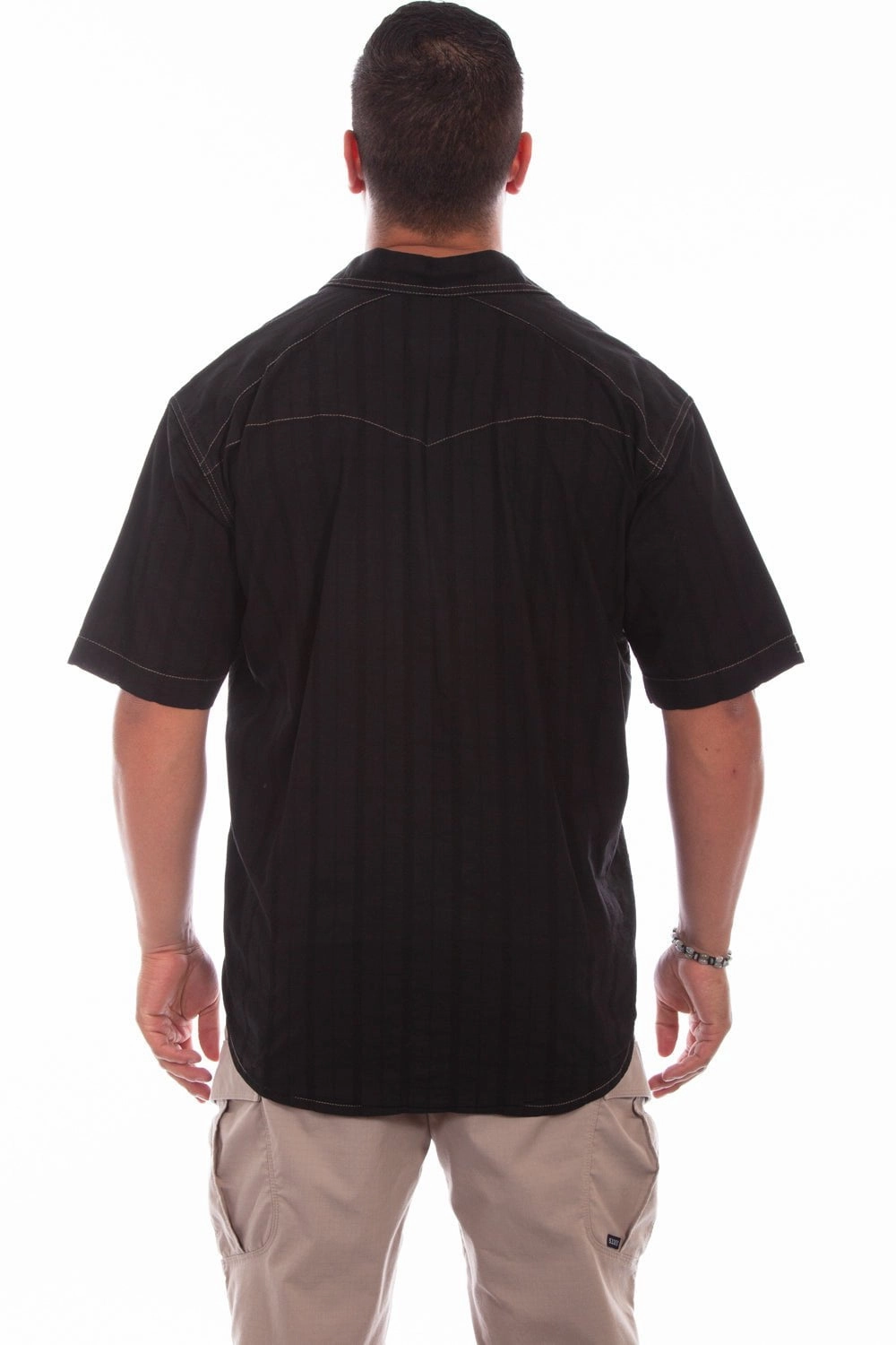 Tagless label Scully Mens Black 100% Cotton Beechwood S/S Shirt