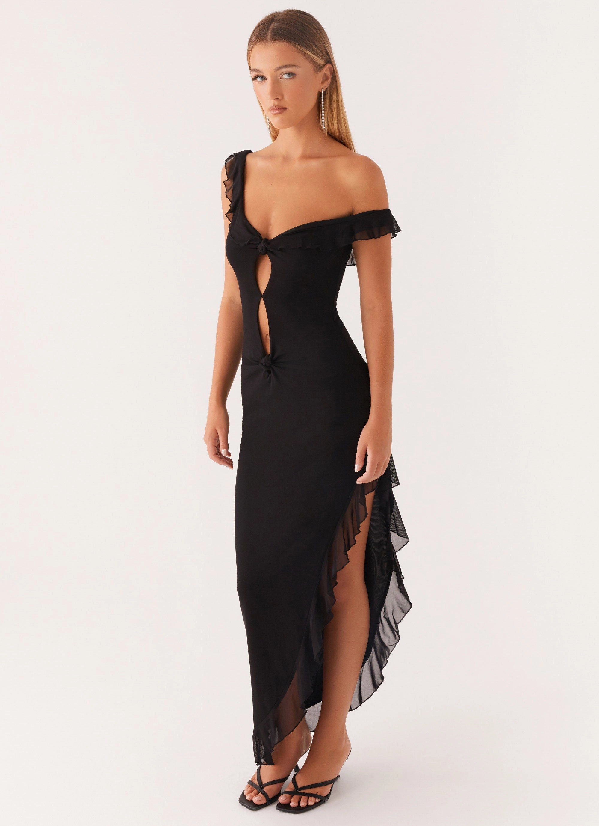 Impossible Cut Out Midi Dress - Black Timeless Vibe