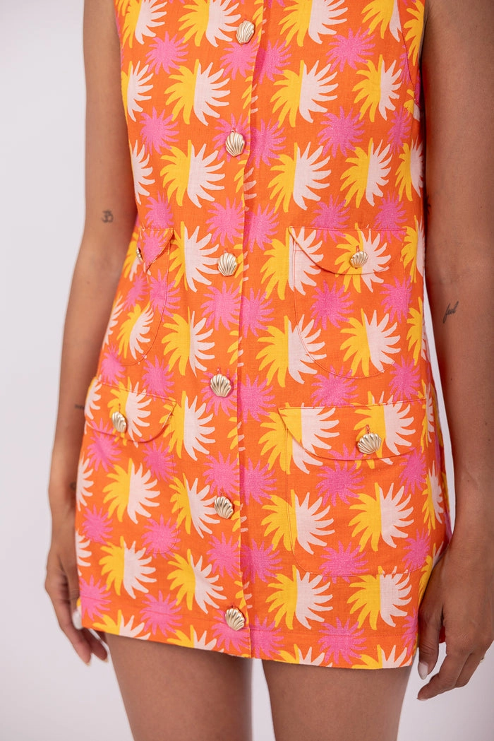 Nadege Short Dress in Yuma Print Classic structured dress