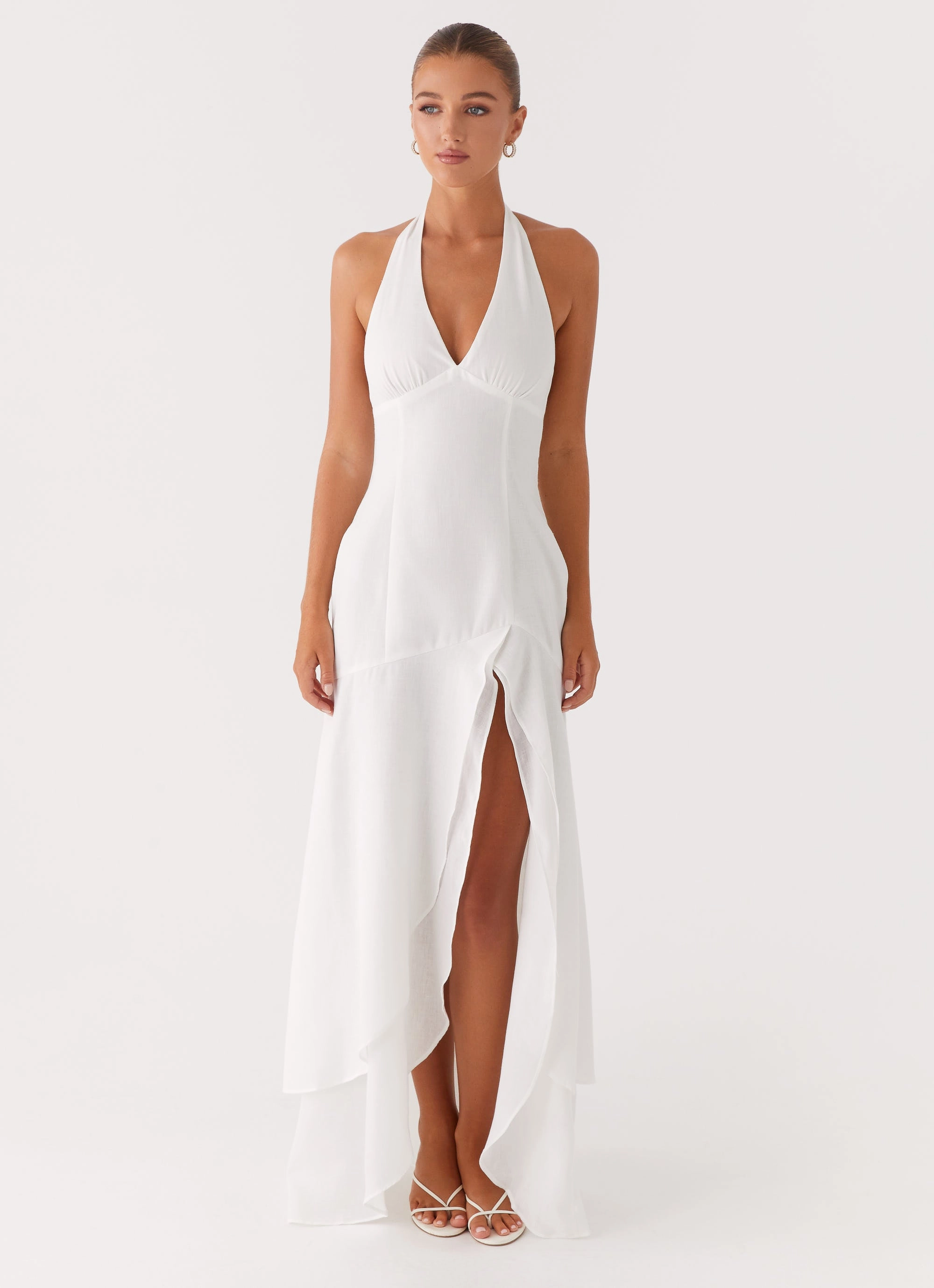 Turu Maxi Dress - White Insulating-Lining Neutral Aesthetic