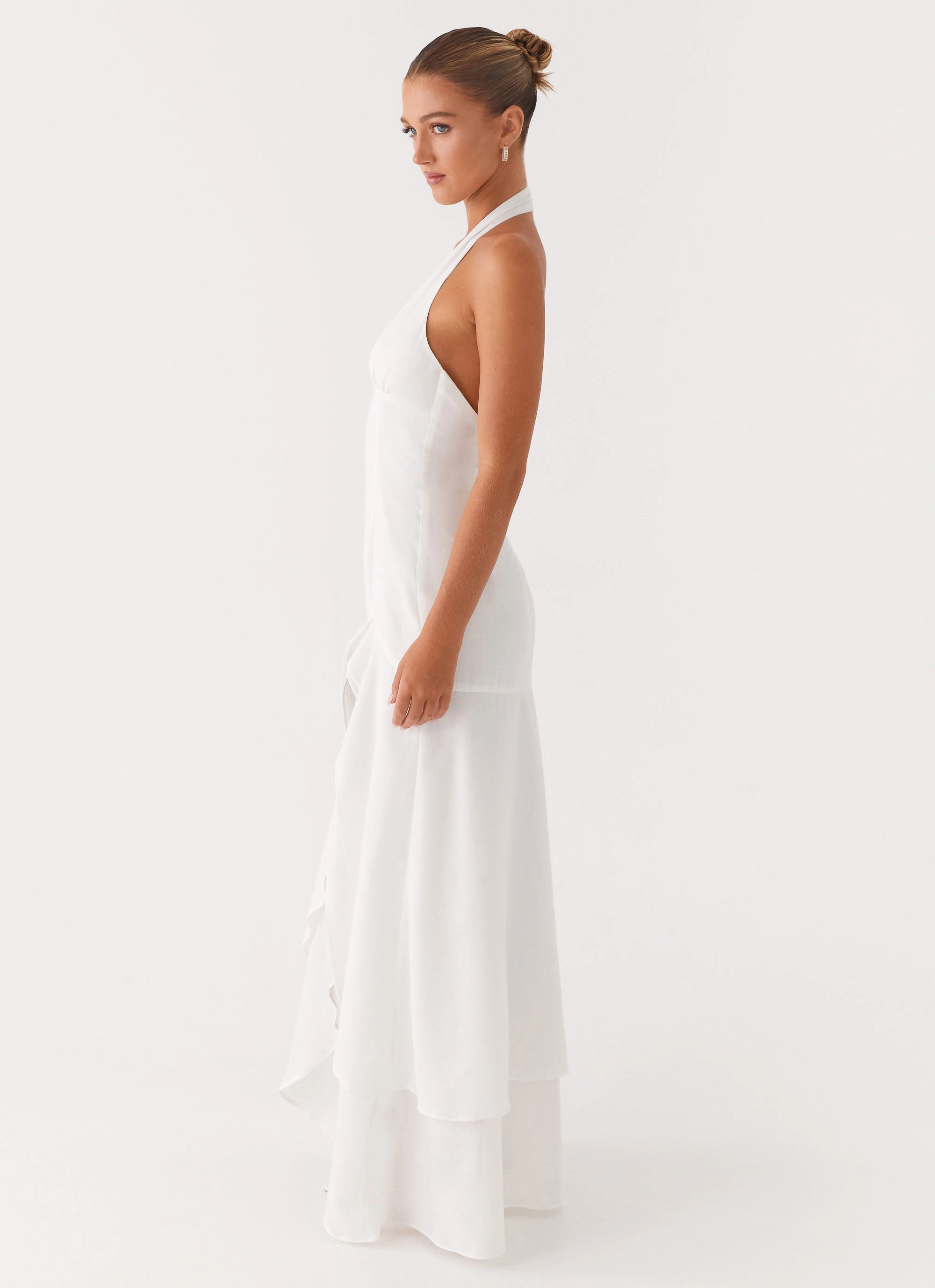 Turu Maxi Dress - White One-Shoulder