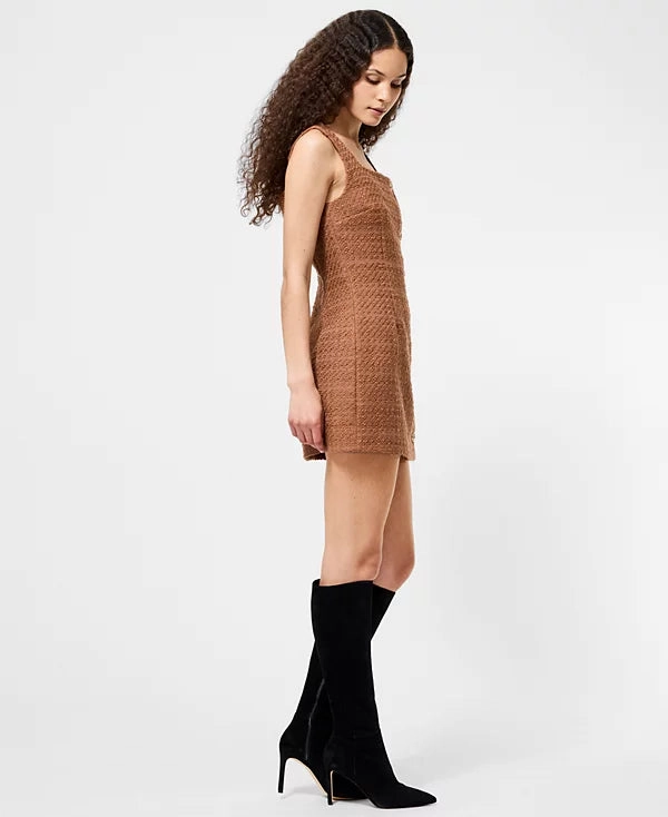 Texture Flow Long Lines TWEED SQUARE NECK MINI