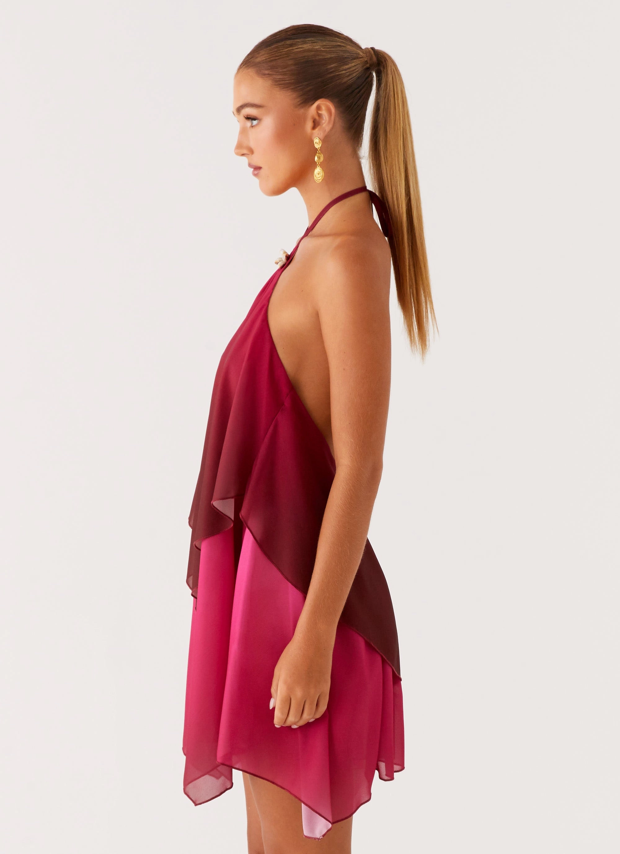 Twin Flame Mini Dress - Fuchsia Gradient Comfortable and Fashionable Sleek Cut