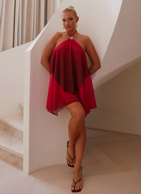 Twin Flame Mini Dress - Fuchsia Gradient Modern Appeal Modern Staple