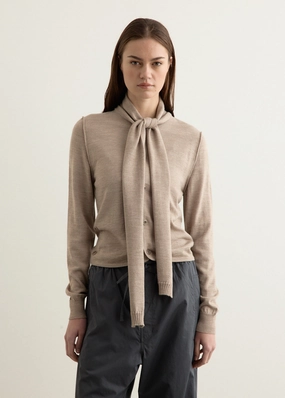 Stain Proof Twisted Cardigan With Scarf