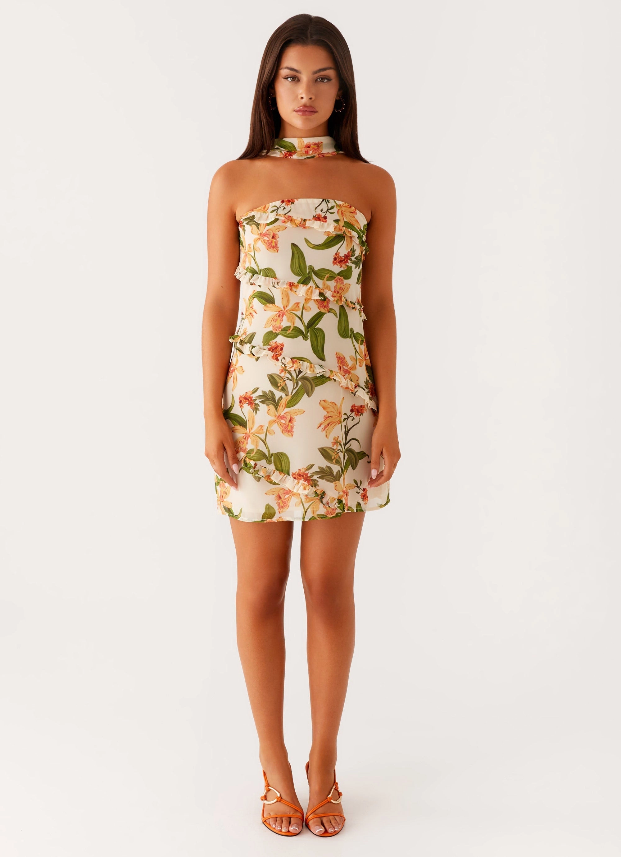 Relaxed Wear Edwina Strapless Mini Dress - Floral Print