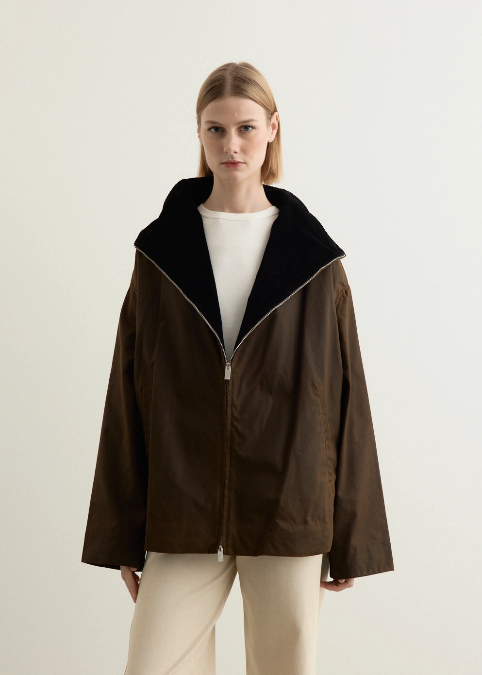 Zipped Funnel Jacket Compression Fit Technology