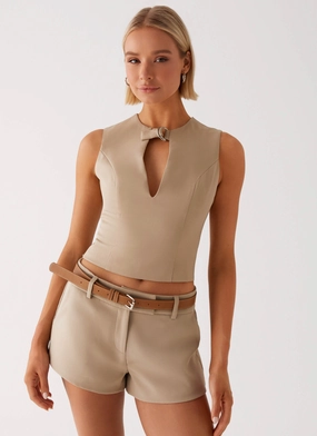 Everyday Jacket Bonny Mini Shorts - Brown