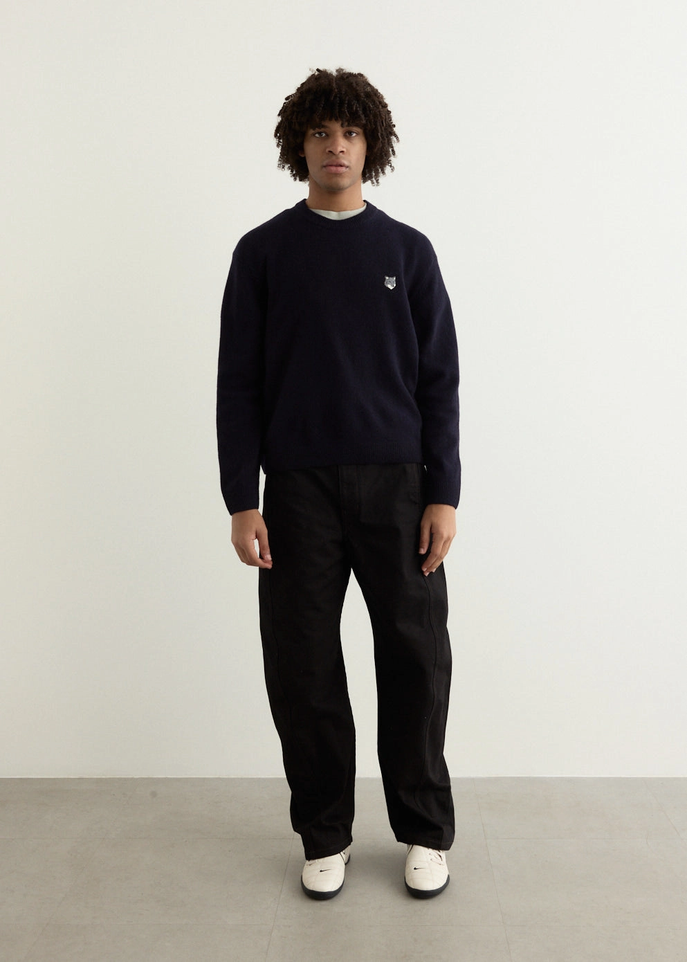 Non Irritating Seams Grey Fox Head Patch Comfort Jumper