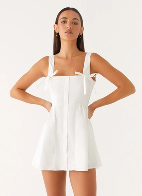 Fall Flow Unconditional Mini Dress - White
