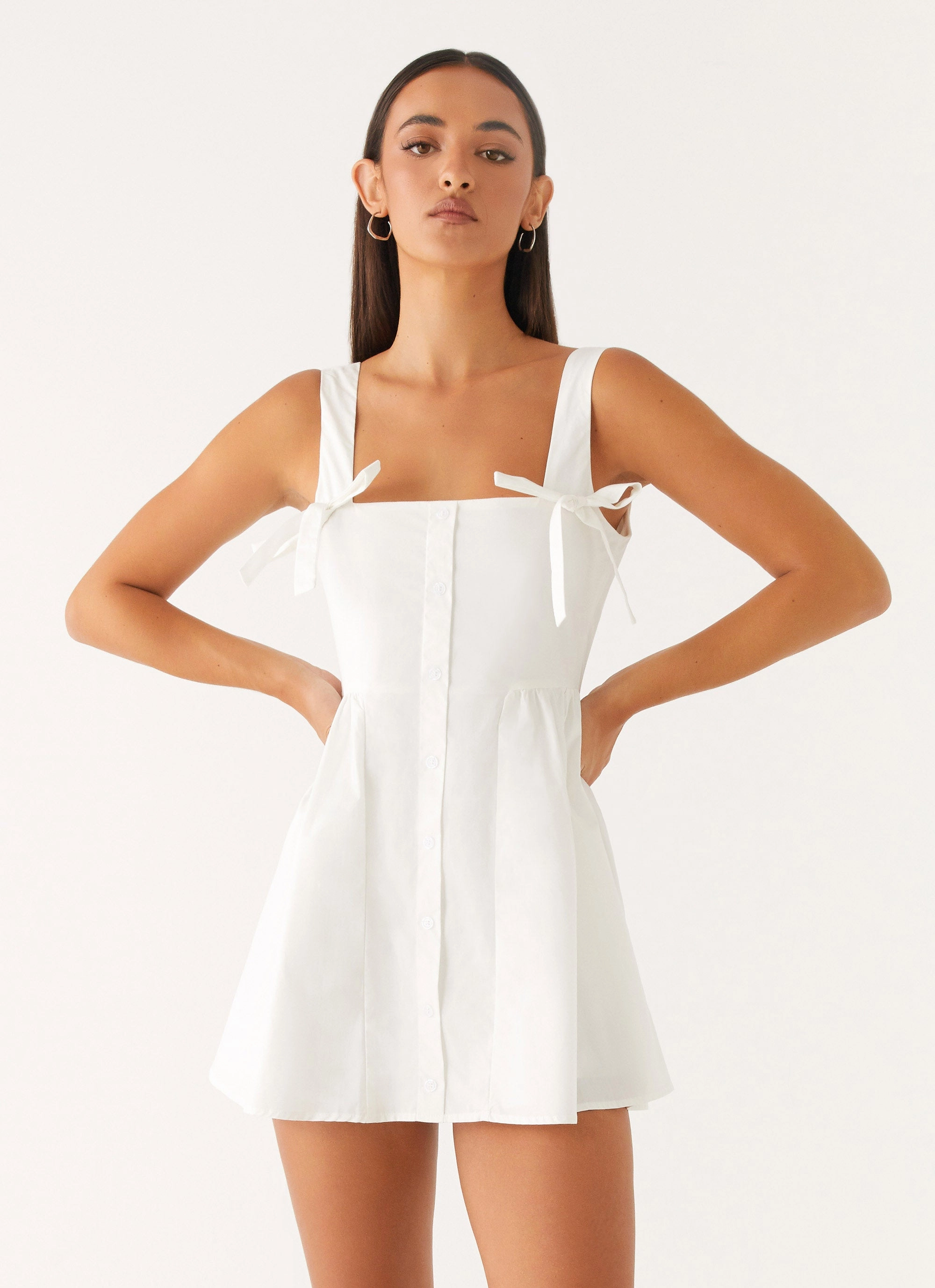 Fall Flow Unconditional Mini Dress - White