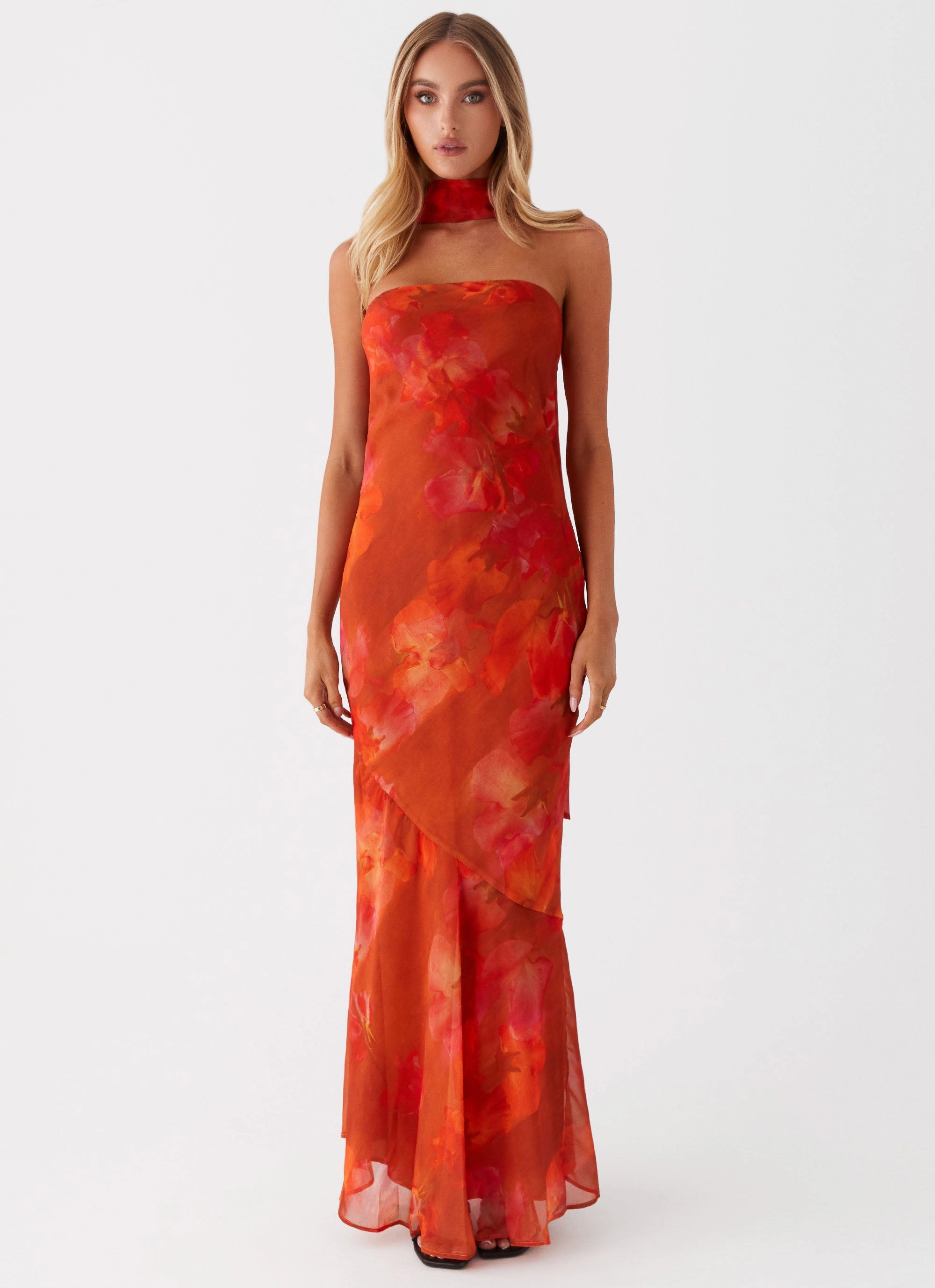 Under The Pagoda Maxi Dress - Amber Subtle Fit Flattering Silhouette