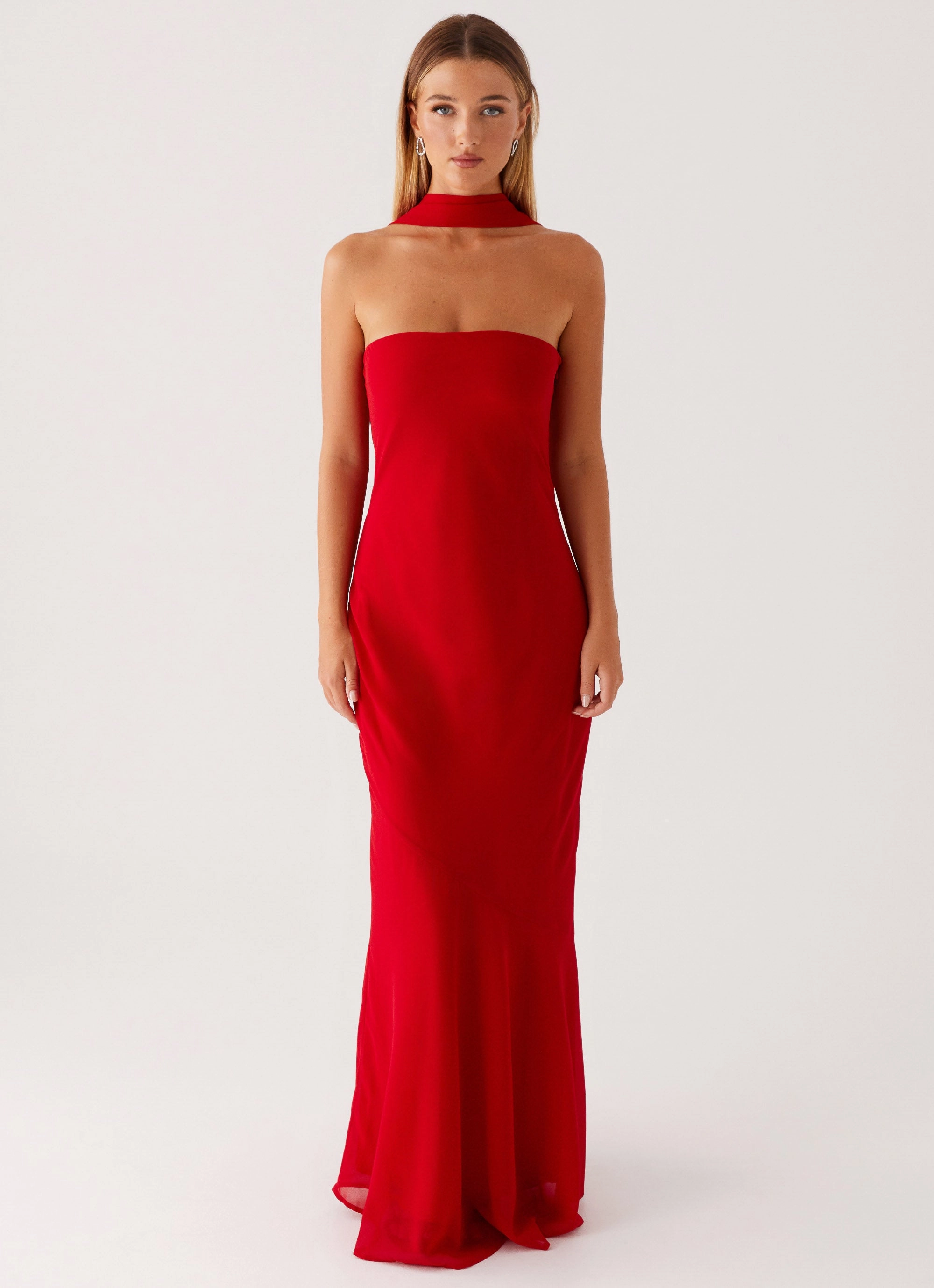 Under The Pagoda Maxi Dress - Red Fresh Glow