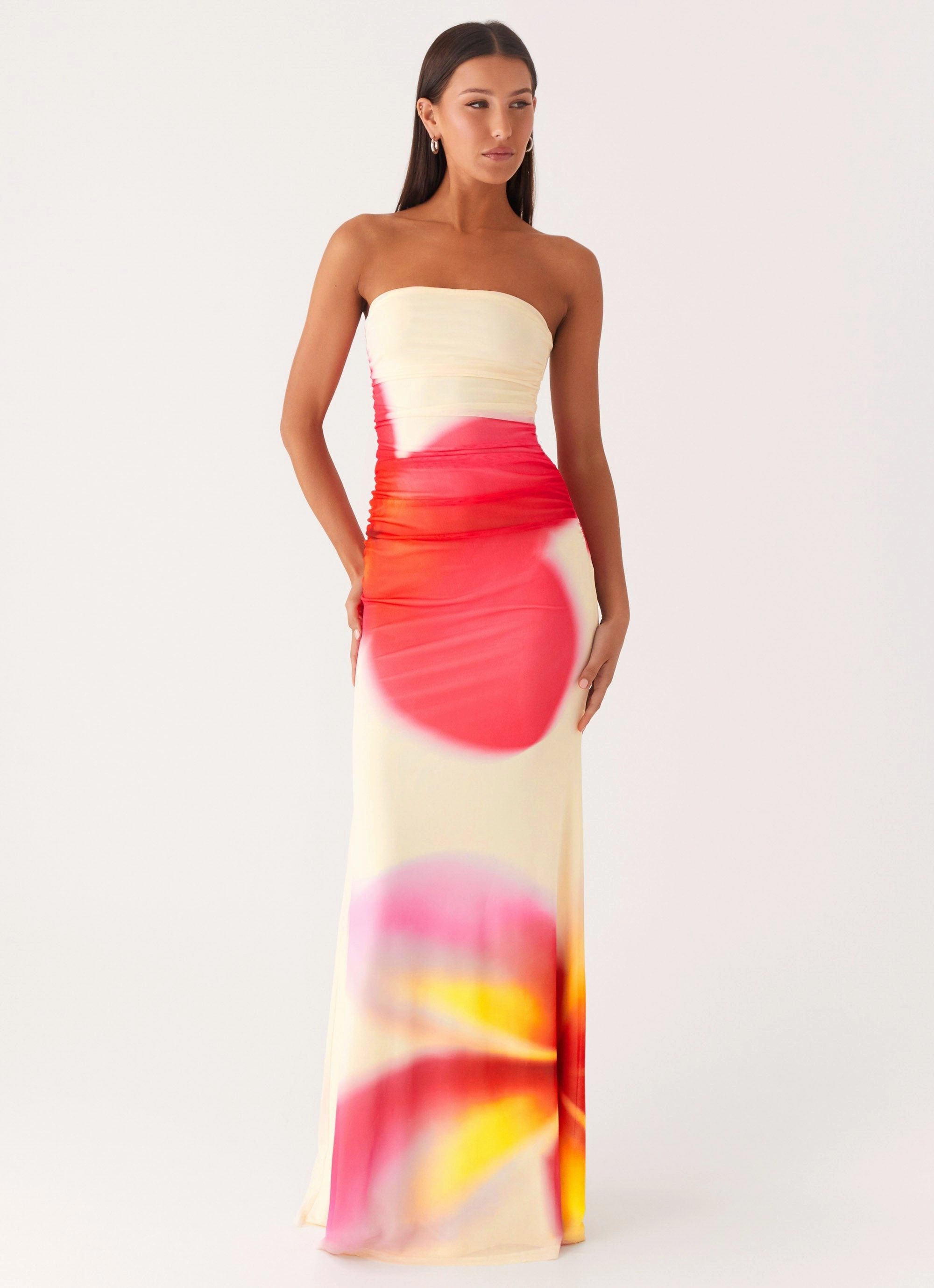 Polished Mood Relaxed-fit Iroha Strapless Maxi Dress - Frangipani Yellow