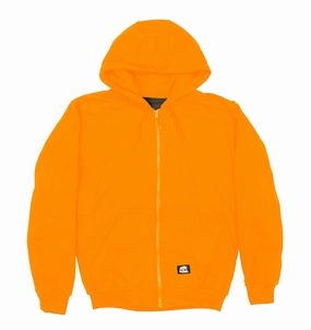 Thermoregulating Layer Quick-Dry Berne Mens Orange Fleece Hooded Sweatshirt
