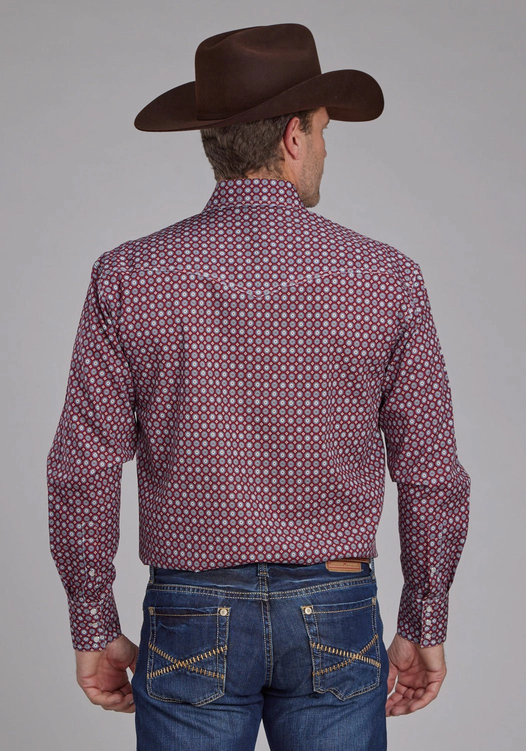 Wardrobe Staple Camouflage Print Roper Mens 2153 Highway Foulard Red 100% Cotton Tall L/S Shirt