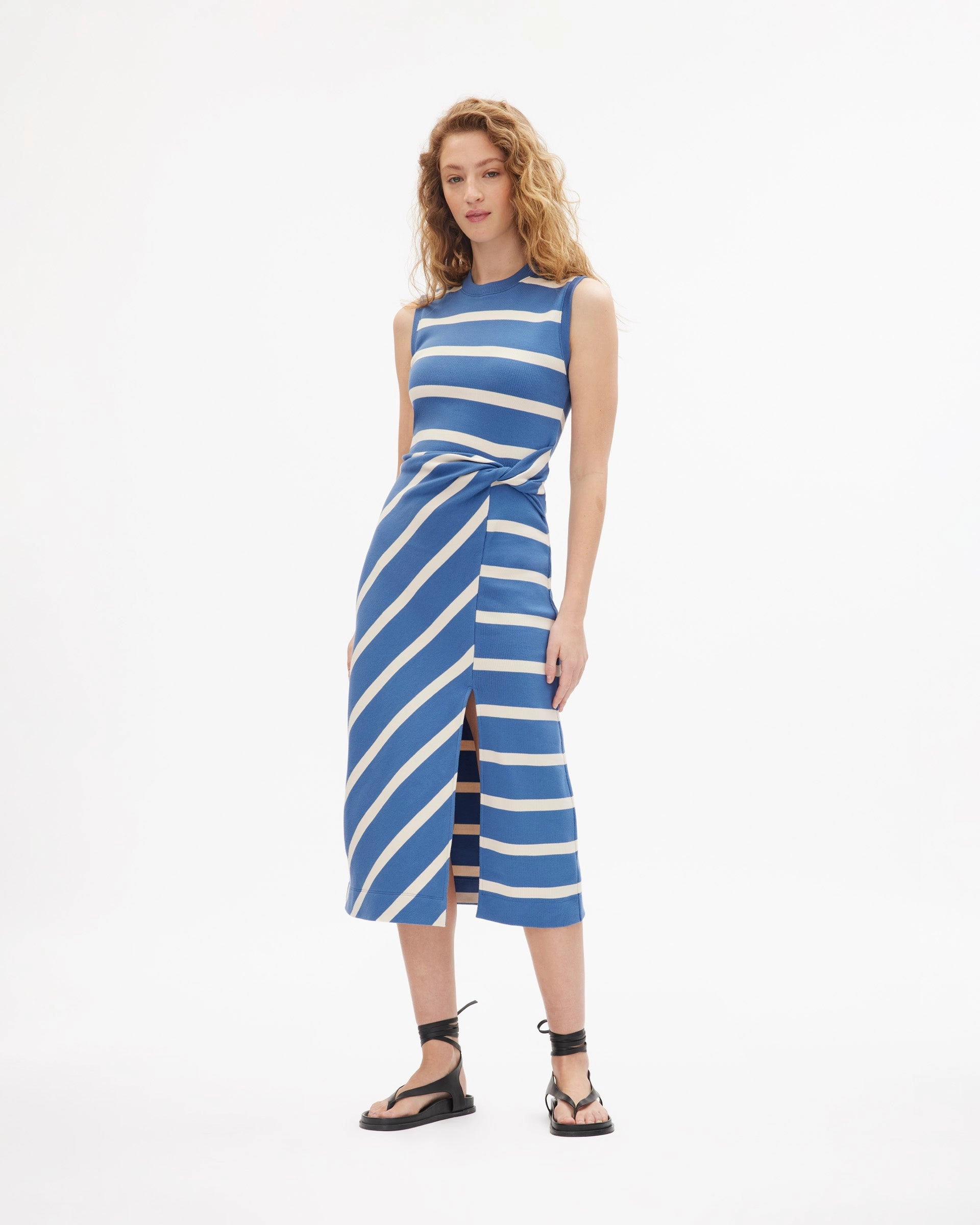 Sleek Motion Sleeveless Striped Cody Dress