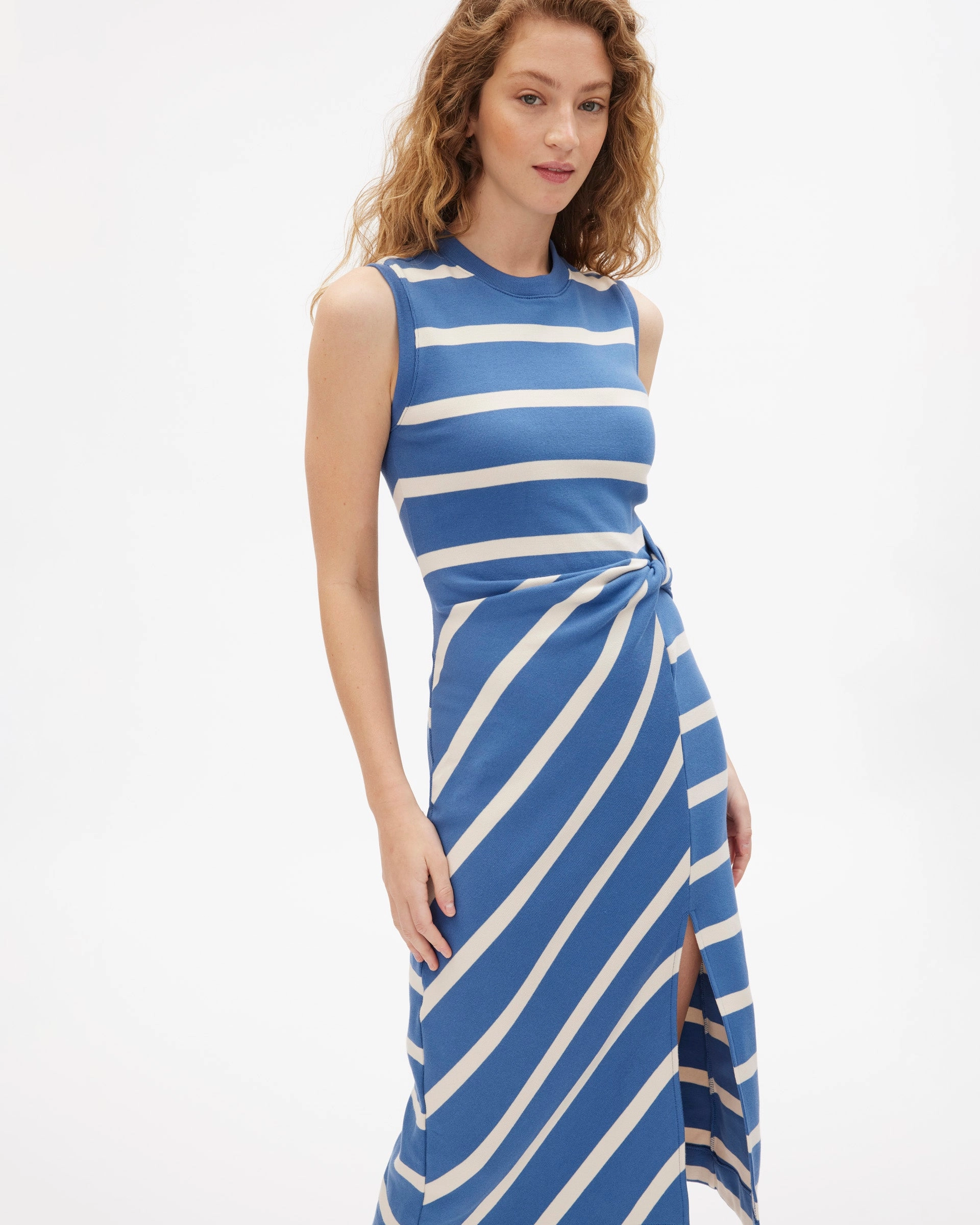 Sleeveless Striped Cody Dress Work Vibe Curve-Enhancing