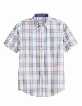 Plus size option Tin Haul Mens 2415 Tupelo Plaid Grey 100% Cotton S/S Shirt