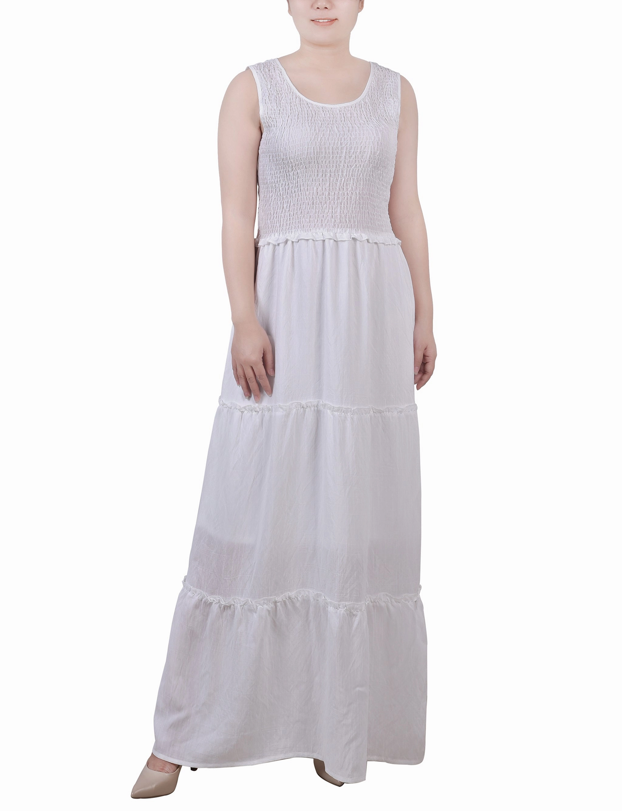 Petite Sleeveless Maxi Dress Feminine empire waist dress Polished and Elegant