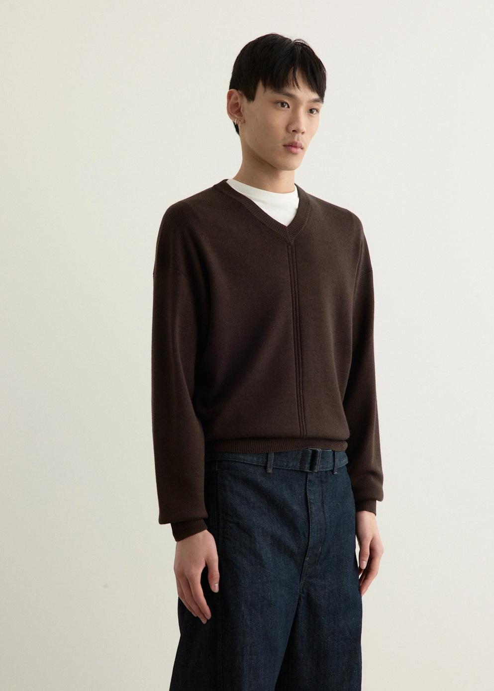 V-Neck Sweater Winter Outfit Soft Texture