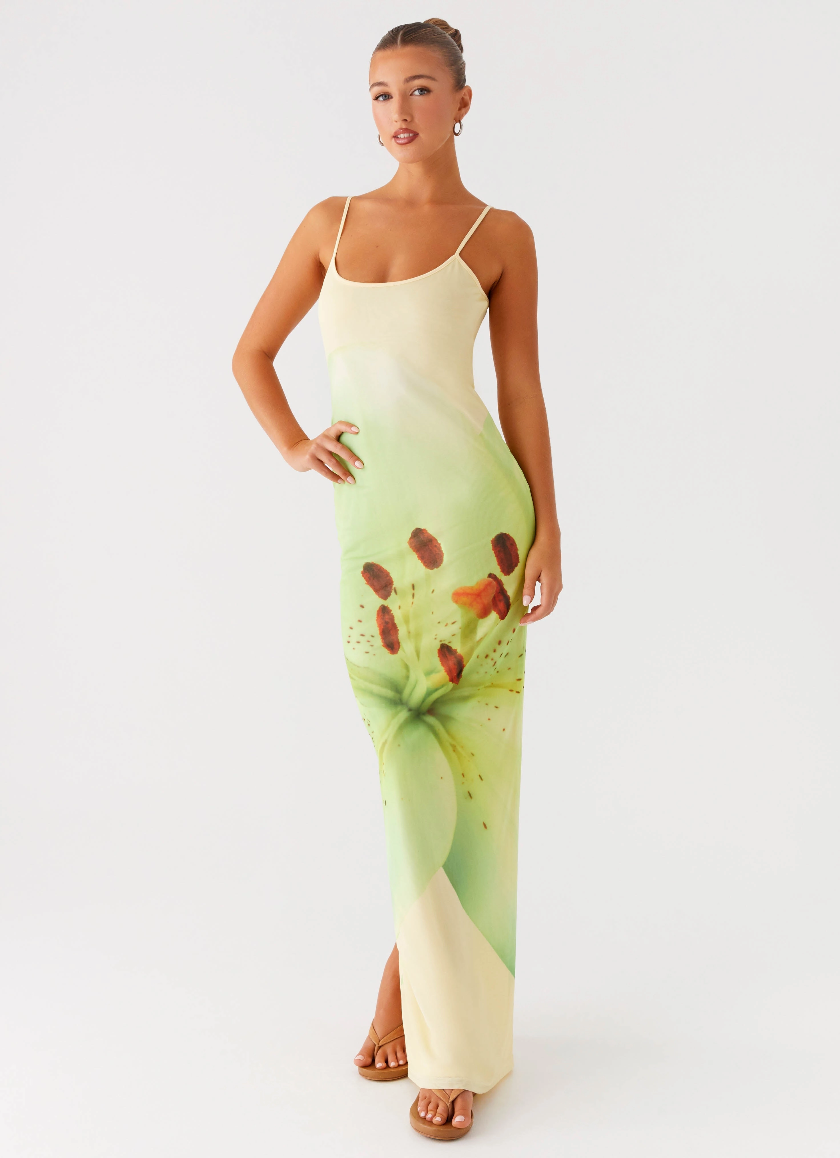 Shade Glow Bad News Mesh Maxi Dress - Yellow Lily