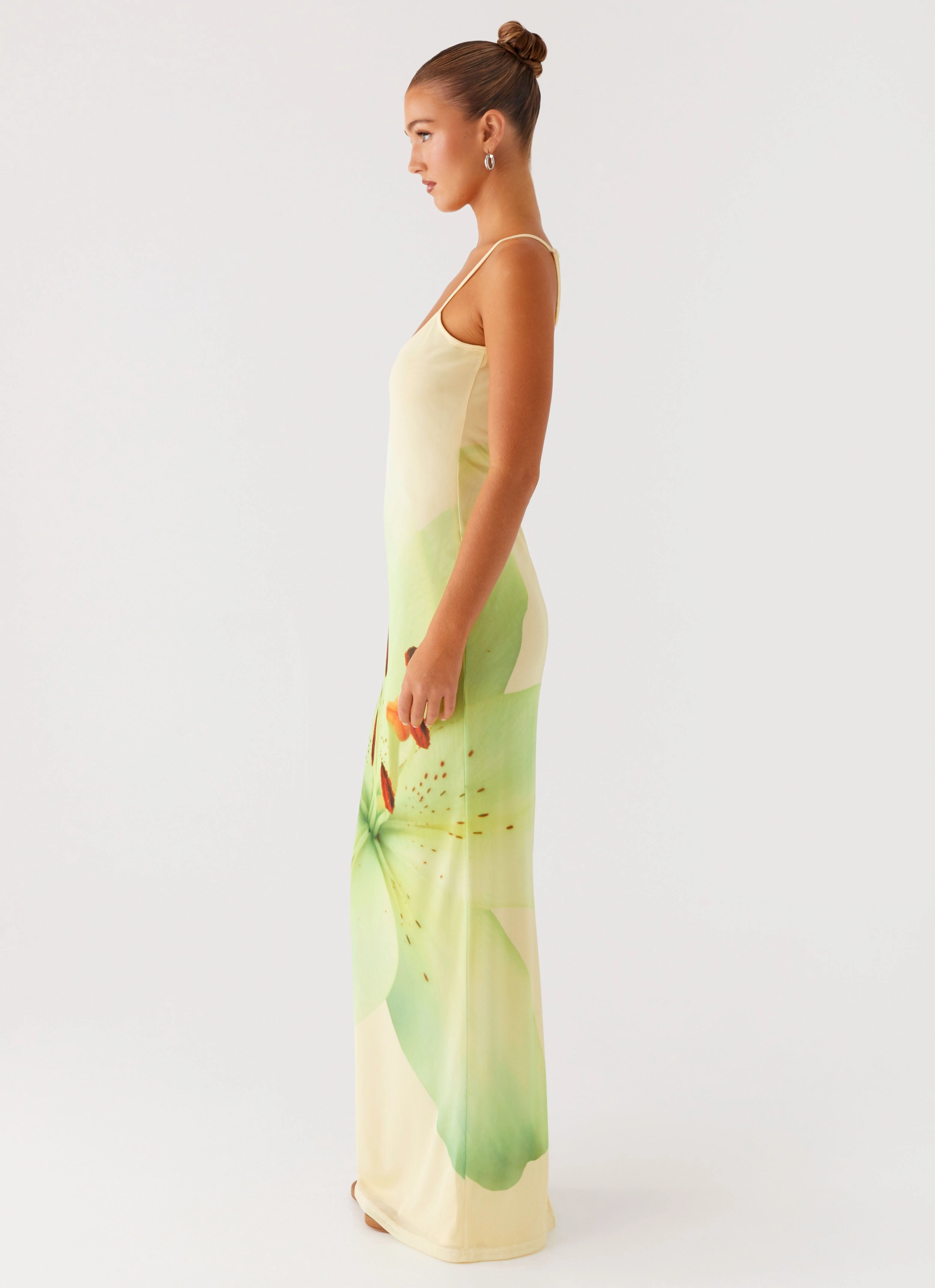 Silky Movement Resort-Wear Bad News Mesh Maxi Dress - Yellow Lily