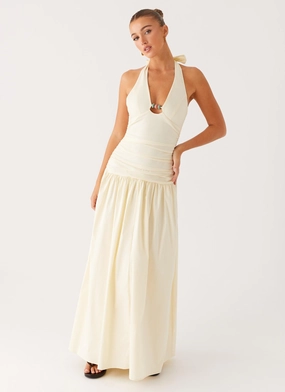 Fall Ready Midi-Length Val Maxi Dress - Lemon