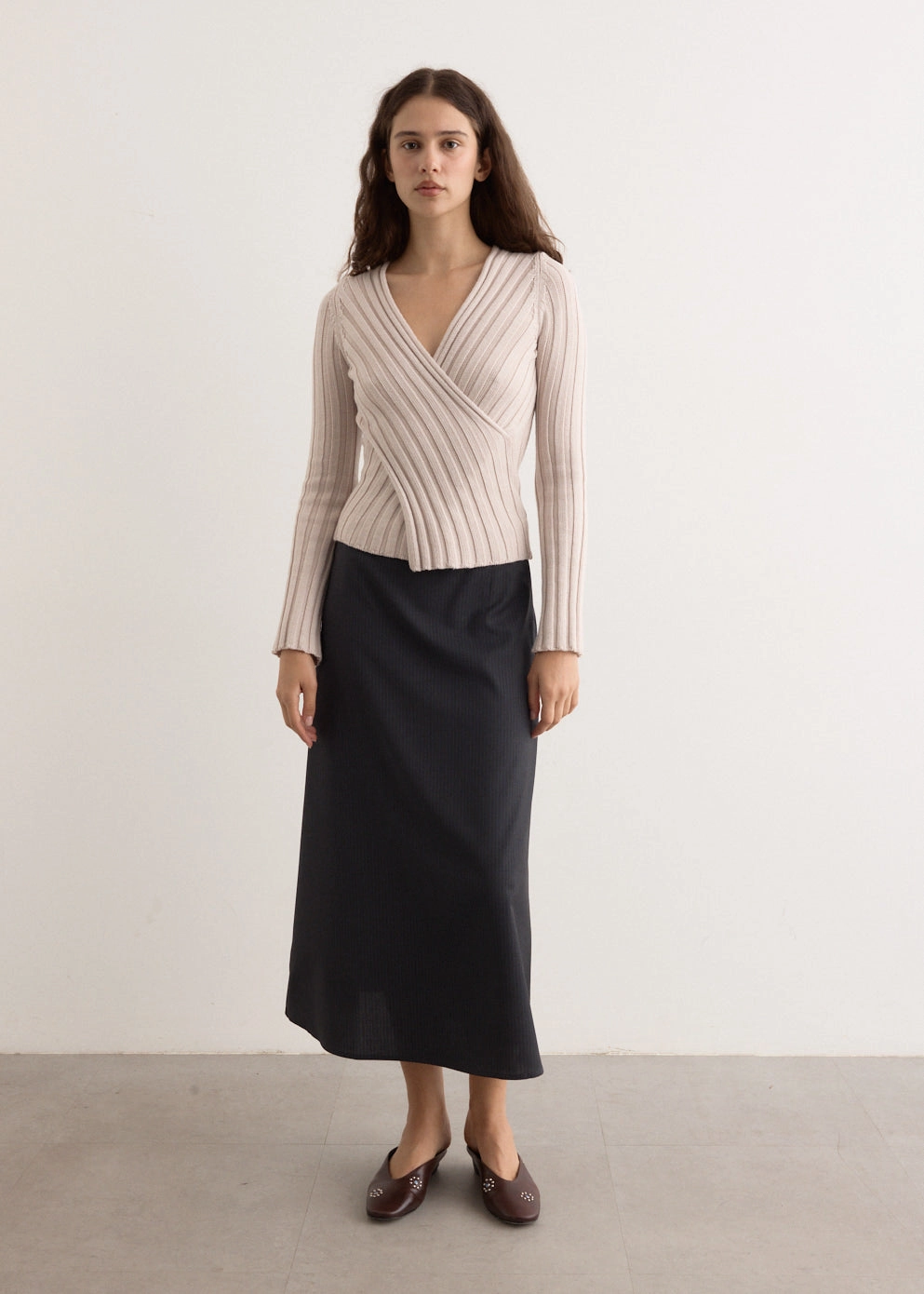 Valeria Knit Top Wrinkle Resistant Reflective Yarn Accent