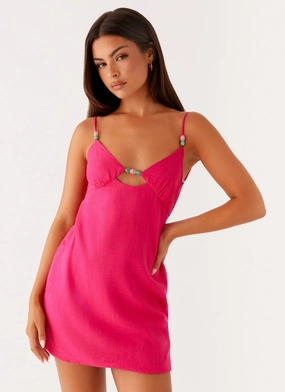 LowProfileZipper Vander Mini Dress - Fuchsia